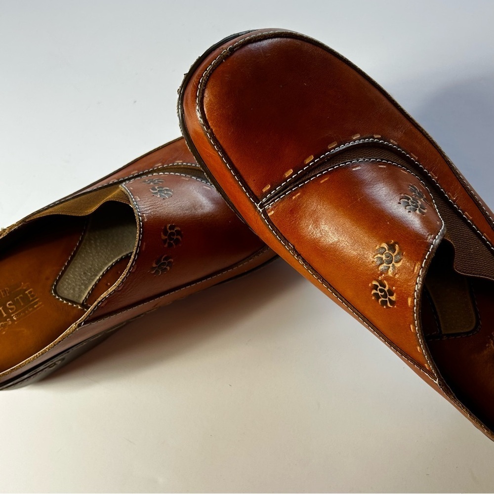 L'ATISTE Spring Step Chino Camel Brown Leather Clogs Size 41EU /11 US - Picture 6 of 13